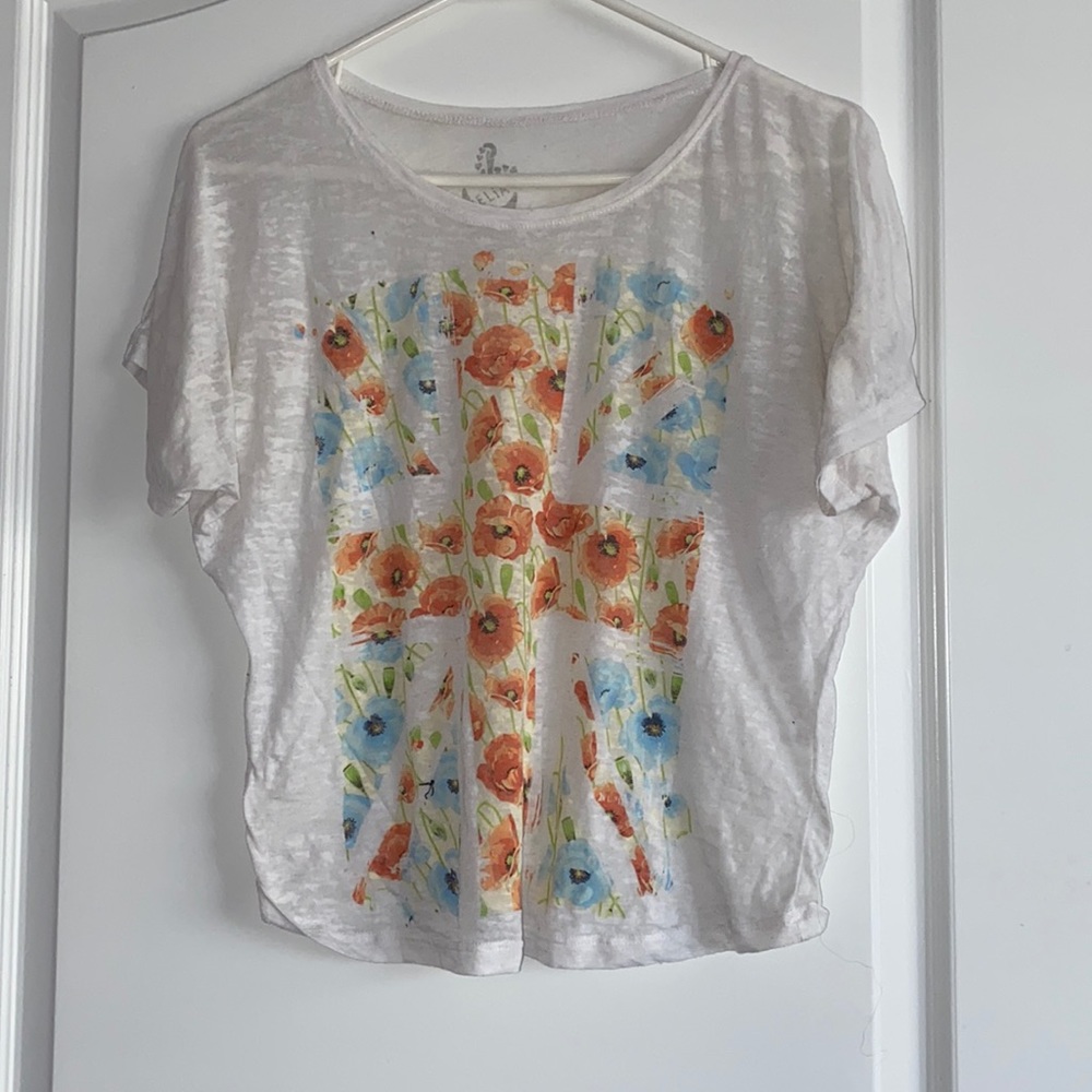 Adorable sheer flower shirt